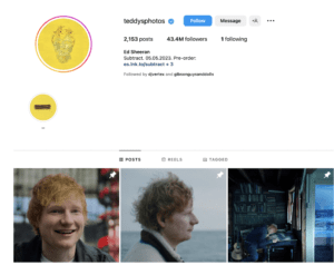 Ed Sheeran Instagram (@teddysphotos)